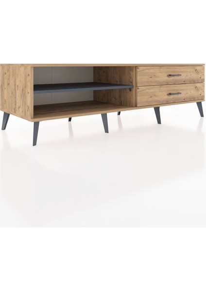 Kronos Tv Ünitesi Tek Raflı 2 Çekmeceli 176X59X51 Çam-Antrasit/çam fiyatları