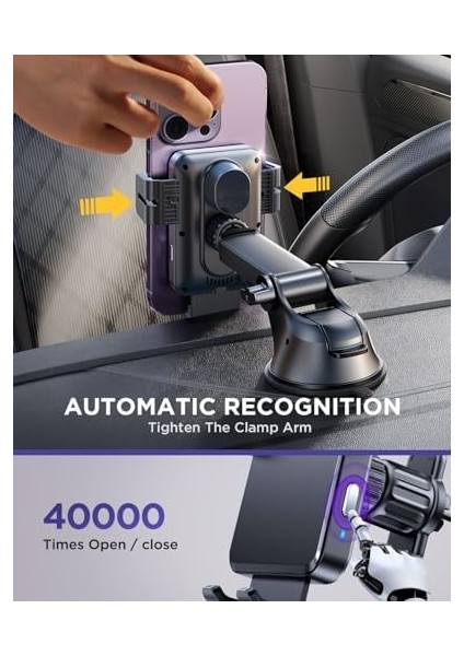 Kablosuz Araç Şarj Cihazı, 15W Qi Hızlı Şarj Araç Şarj Cihazı Telefon Tutucu Montaj, Otomatik Sıkma Hizalama Ön Cam Panosu Hava Firar Cep Telefonu Tutacağı 14 13 12 11, modelleri