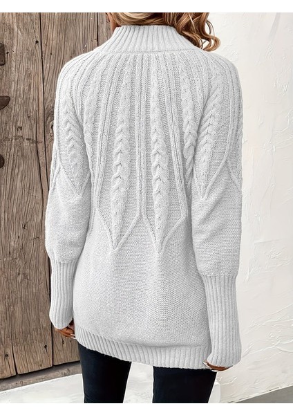 Kadın Uzun Kollu Yarı Balıkçı Yaka Triko Bluz fiyatları