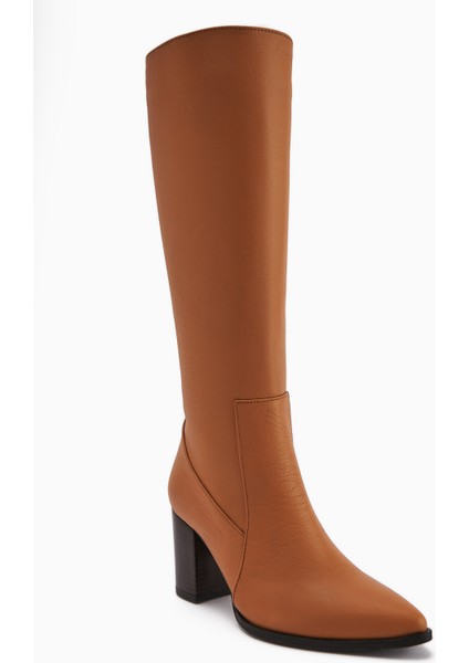 Vilda Hakiki Deri Taba Sivri Burunlu Kadın Çizme fiyatları