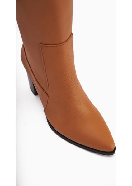 Vilda Hakiki Deri Taba Sivri Burunlu Kadın Çizme modelleri