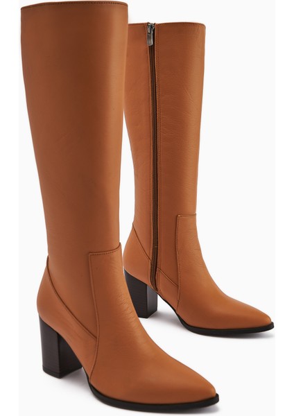 Vilda Hakiki Deri Taba Sivri Burunlu Kadın Çizme fırsatları