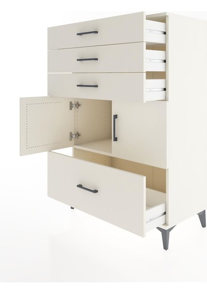 Hyperion Dolap Tek Raflı 4 Çekmeceli 2 Kapaklı 88X44X134 Aytaşı-Aytaşı fırsatları