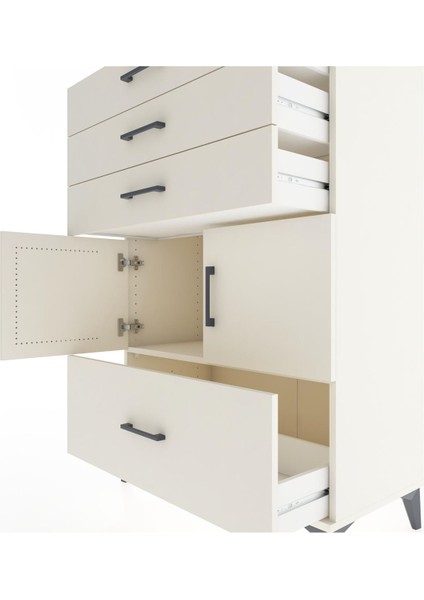 Hyperion Dolap Tek Raflı 4 Çekmeceli 2 Kapaklı 88X44X134 Aytaşı-Aytaşı indirimleri