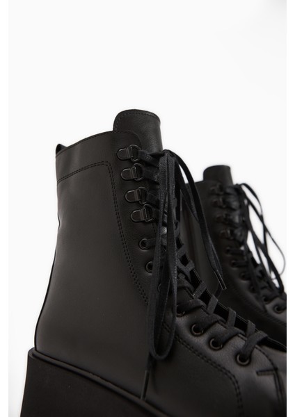 Brit Siyah Platform Topuklu Kadın Postal Bot fırsatları