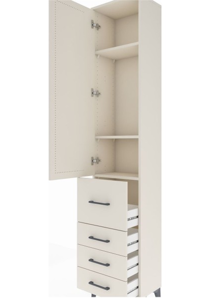 Arges Dolap 3 Raflı 4 Çekmeceli Tek Kapaklı 44X30X221 Aytaşı-Aytaşı indirimleri