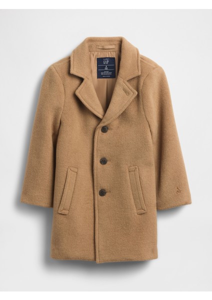 Erkek Bebek Kahverengi Yün Karışımlı Palto