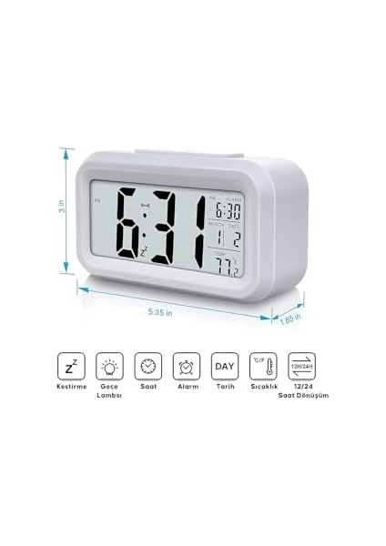 Masa Saati, Gece Görüş Sensörü Masa Saati, Iç Mekan Oda Termometresi Takvim Çalar Saat modelleri