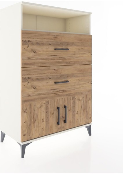 Hyperion Dolap Tek Raflı 2 Çekmeceli 2 Kapaklı 88X44X134 Aytaşı-Çam fiyatları