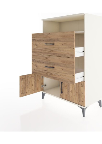 Hyperion Dolap Tek Raflı 2 Çekmeceli 2 Kapaklı 88X44X134 Aytaşı-Çam fırsatları