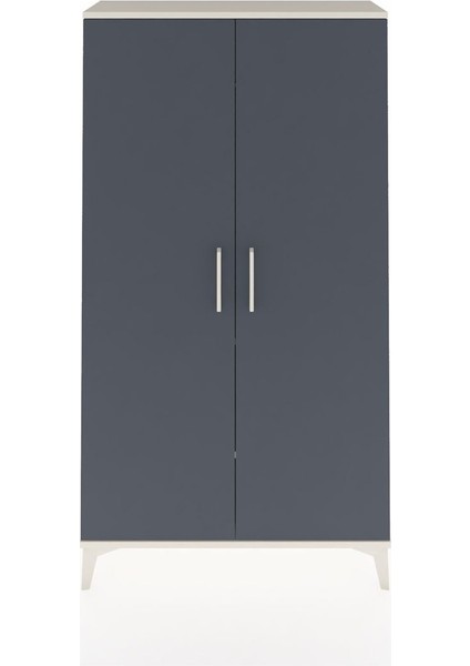 Arges Dolap 2 Raflı Kapaklı Tek Askılı 88X30X163 Aytaşı-Antrasit