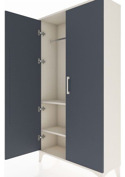 Arges Dolap 2 Raflı Kapaklı Tek Askılı 88X30X163 Aytaşı-Antrasit indirimleri