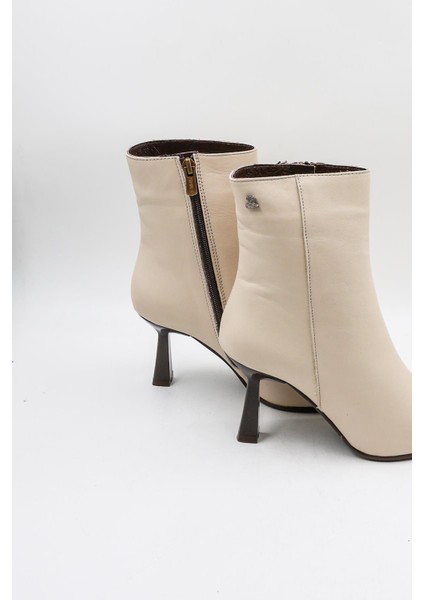 Kadın Hakiki Deri Ince Topuk Fermuarlı Bot 2554002K - Bej - 36 modelleri