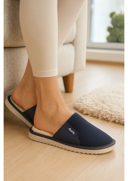 AR-060 Unisex Kadife Kumaş Içi Kürklü Kışlık Ev Terliği indirimleri