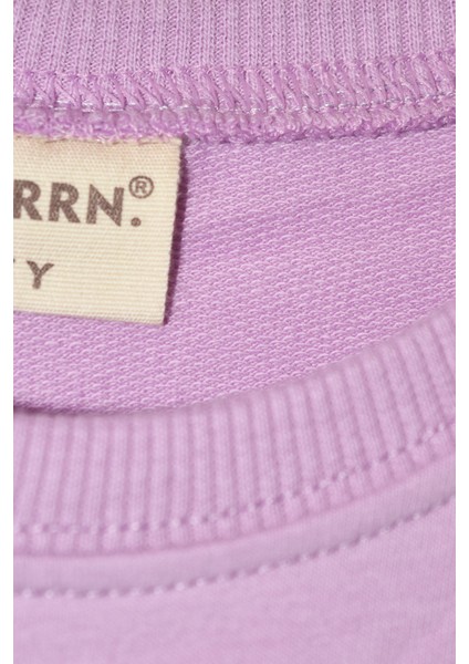 Kız Çocuk %100 Pamuk Kalp Desenli Bisiklet Yaka Trend Sweatshirt - 1022S fırsatları