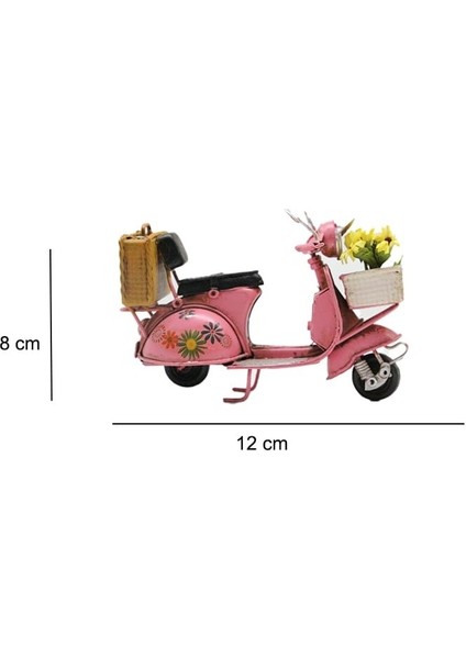 Dekoratif Metal Scooter Önü Sepetli