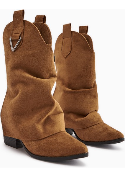 Peggy Taba Süet Kadın Topuklu Western Çizme modelleri