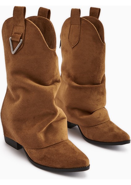 Peggy Taba Süet Kadın Topuklu Western Çizme fırsatları
