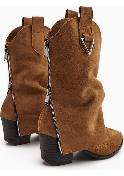 Peggy Taba Süet Kadın Topuklu Western Çizme indirimleri