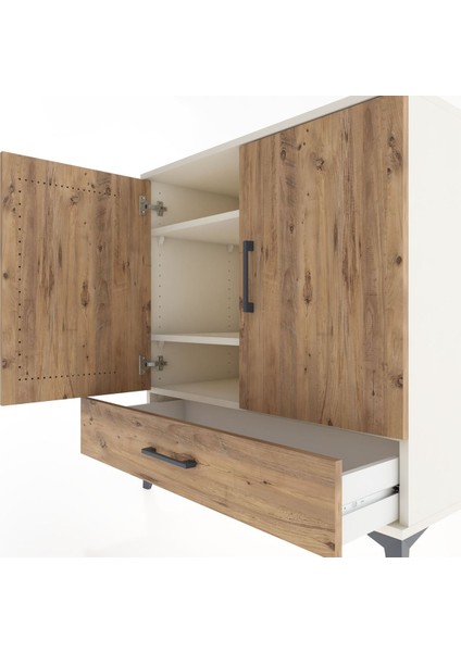 Hyperion Şifonyer 3 Raflı Tek Çekmeceli 2 Kapaklı 88X44X96 Aytaşı-Çam indirimleri