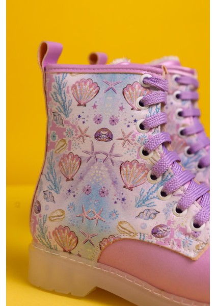 Fideli Lila Deniz Canlısı Baskılı Bağcıklı Işıklı Çocuk Bot fırsatları