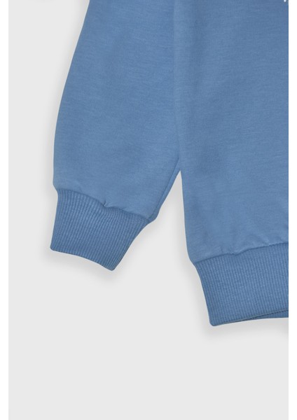 Kız Çocuk %100 Pamuk Kalp Desenli Bisiklet Yaka Trend Sweatshirt - 1022S fırsatları