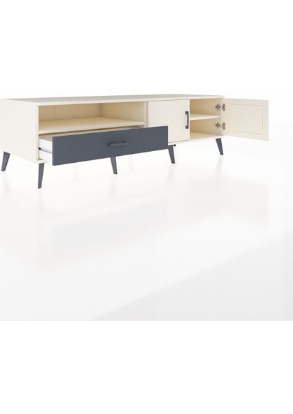 Kronos Tv Ünitesi 2 Raflı Tek Çekmeceli 2 Kapaklı 176X59X51 Aytaşı-Aytaşı/antrasit indirimleri