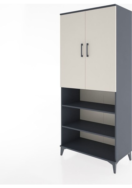 Hyperion Dolap 4 Raflı 2 Kapaklı Tek Askılı 88X44X195 Antrasit-Aytaşı modelleri