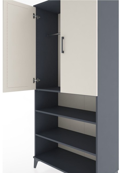 Hyperion Dolap 4 Raflı 2 Kapaklı Tek Askılı 88X44X195 Antrasit-Aytaşı indirimleri