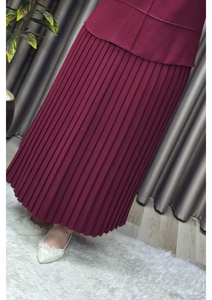 Kadın Tesettür Giyim Büyük Beden Krep Etekli Takım modelleri