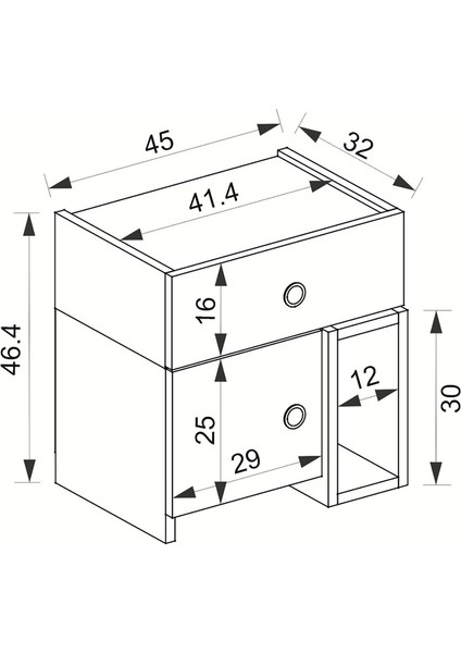 Rondo Dolaplı Çekmeceli Komodin fırsatları