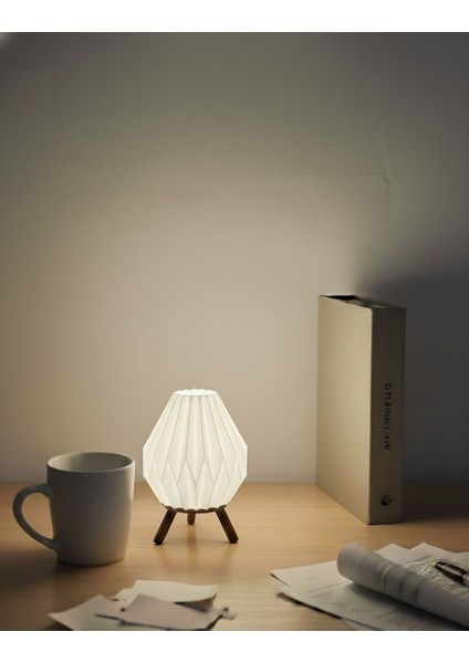 Damla Tasarım 3D Baskı Dekoratif Masa Lambası – Pilli Mum Işıklı Gece Lambası