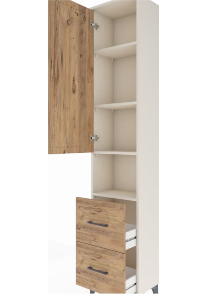 Arges Dolap 4 Raflı 2 Çekmeceli Tek Kapaklı 44X30X221 Aytaşı-Çam indirimleri