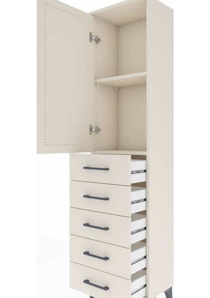 Arges Dolap 2 Raflı 5 Çekmeceli Tek Kapaklı 44X30X182 Aytaşı-Aytaşı indirimleri