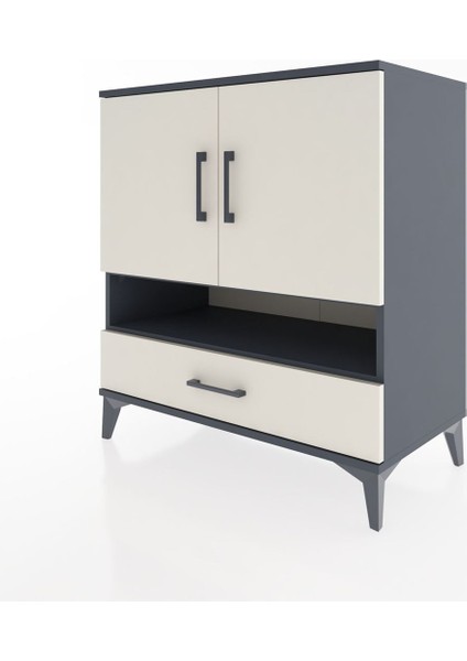 Hyperion Şifonyer 2 Raflı Tek Çekmeceli 2 Kapaklı 88X44X96 Antrasit-Aytaşı modelleri