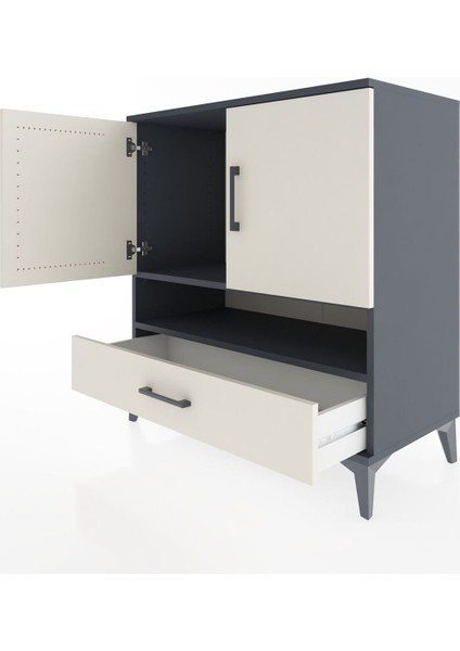 Hyperion Şifonyer 2 Raflı Tek Çekmeceli 2 Kapaklı 88X44X96 Antrasit-Aytaşı fırsatları