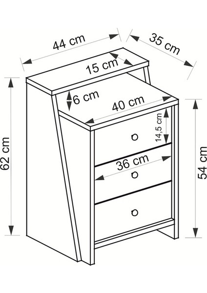 Zenit 3 Çekmeceli Komodin Şifonyer fırsatları