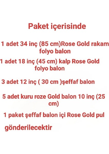 Doğum Günü Konsept - Rose Gold Rengi -Rakam,konfeti ve Kalp Folyo Balon fiyatları