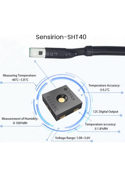 100cm Kablolu Su Geçirmez SHT40 I2C Sıcaklık ve Nem Sensörü -40C / 125C Dijital Klima Termostat Medikal Endüstriyel Akıllı Ev Termometre IIC fırsatları