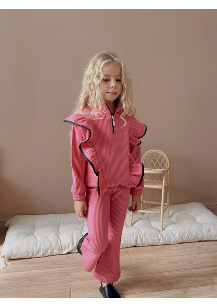 Kız Çocuk Yaka Fermuarlı Fitilli Ispanyol Paça Takım fiyatları