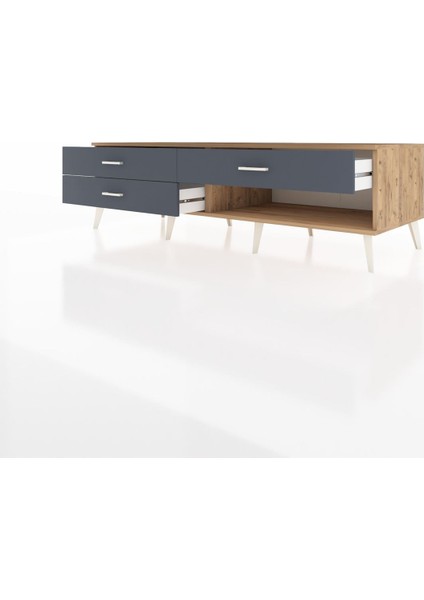 Kronos Tv Ünitesi 3 Çekmeceli 176X59X51 Çam-Çam/antrasit modelleri