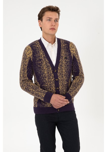 Erkek Mürdüm Hırka (Triko) 50308240-VR074