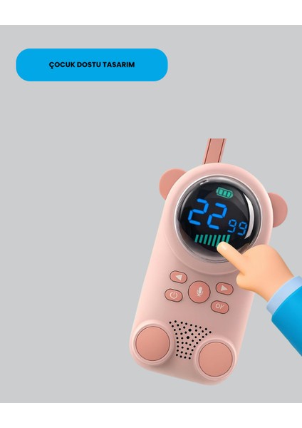Çocuk ve Bebek Telsizi – 22 Kanal, Vox Modu, USB Şarjlı, Renkli Ekran modelleri