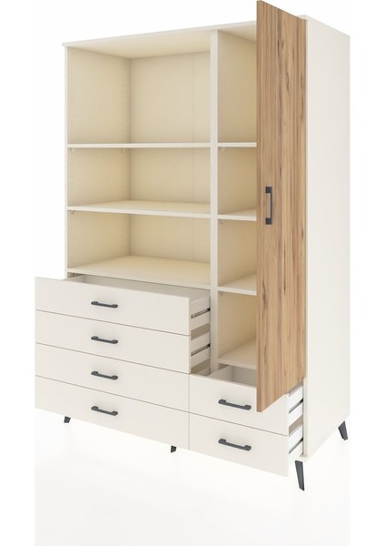 Kronos Dolap 7 Raflı 6 Çekmeceli Tek Kapaklı 132X59X195 Aytaşı-Çam/aytaşı modelleri