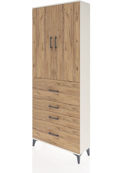 Arges Dolap 3 Raflı 4 Çekmeceli 2 Kapaklı 88X30X221 Aytaşı-Çam modelleri