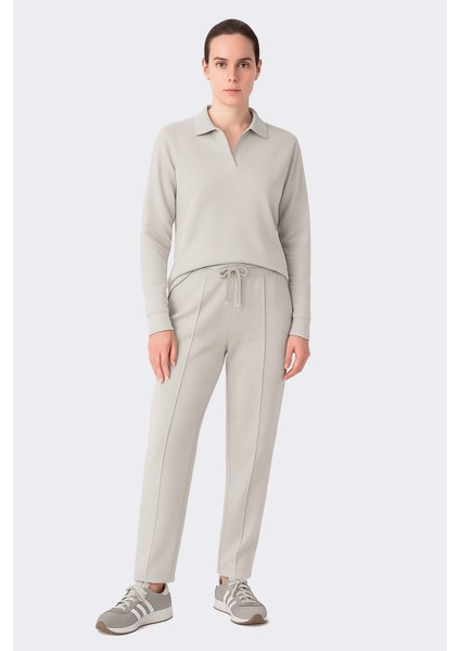 Organik Pamuklu Taş Renk Kadın Sweatpant modelleri