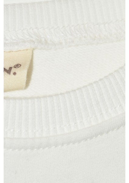 Kız Çocuk %100 Pamuk Kalp Desenli Bisiklet Yaka Trend Sweatshirt - 1022S fırsatları