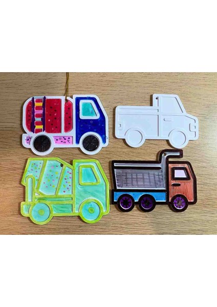 Kamyon Temalı Plaka Boyama Seti(4 Figür)