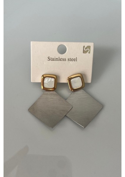 Paslanmaz Çelik Geometrik Sallantılı Küpe