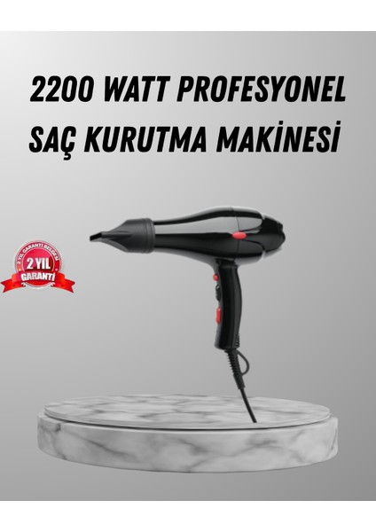 2200W Fön Makinesi – Profesyonel Ac Motor, Soğuk ve Sıcak Üfleme